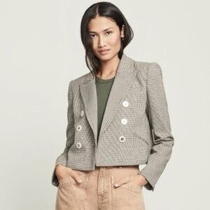 Veronica Beard Nevis Cropped Plaid Blazer Jacket Size 2
